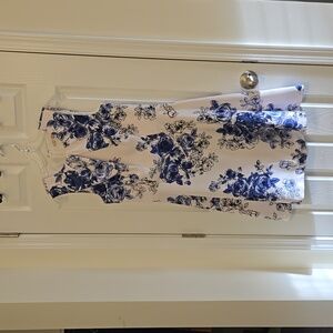 White dress with blue floral size 12